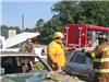 Firefighters Training at a Car Accident Scene