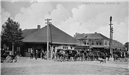 Dublin 1890 Row of horses and buggies beside the depot